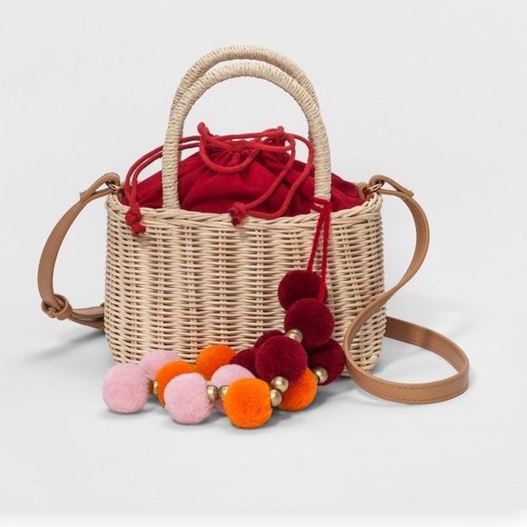a new day Handbags - Woven Straw Basket Crossbody
